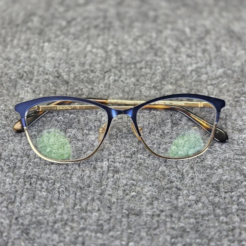Lilly Pulitzer Georgina T49 Eyeglasses Frame‎ Teal/ Gold Size: 49-16-135
